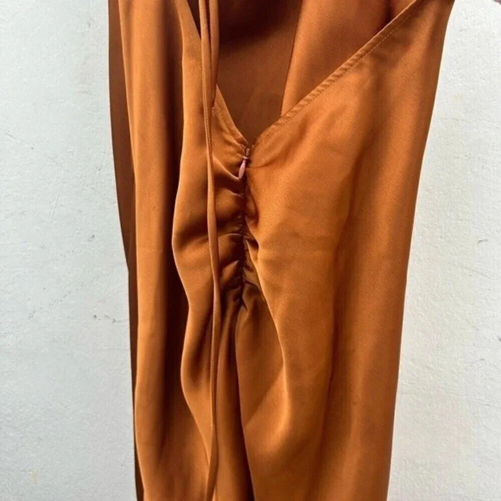 Revolve Mara Midi Dress NBD size small, color copper / gold - Picture 8 of 11